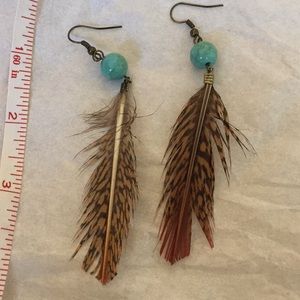 Feather boho earrings